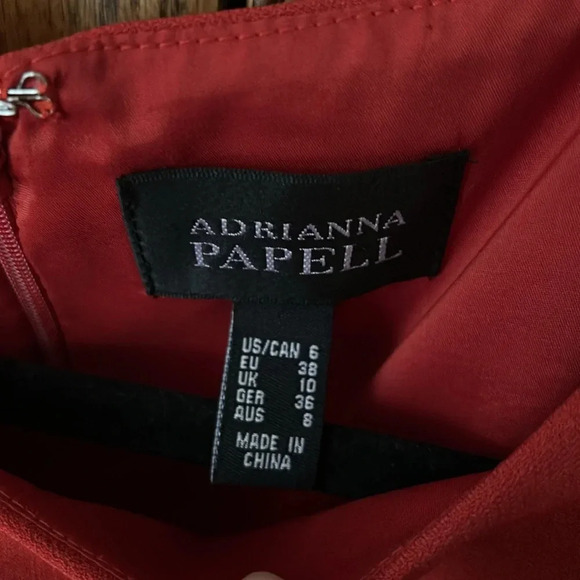 Adrianna Papell Red Lace Midi Dress - Picture 4 of 6